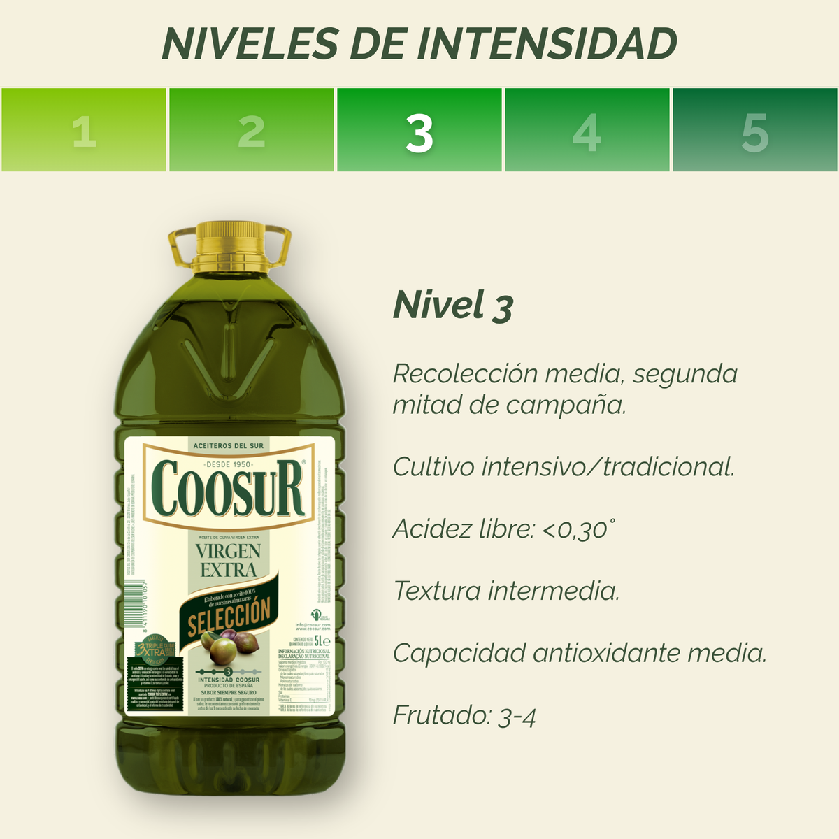 Garrafa Aceite de Oliva Virgen Extra Coosur 5L Selección