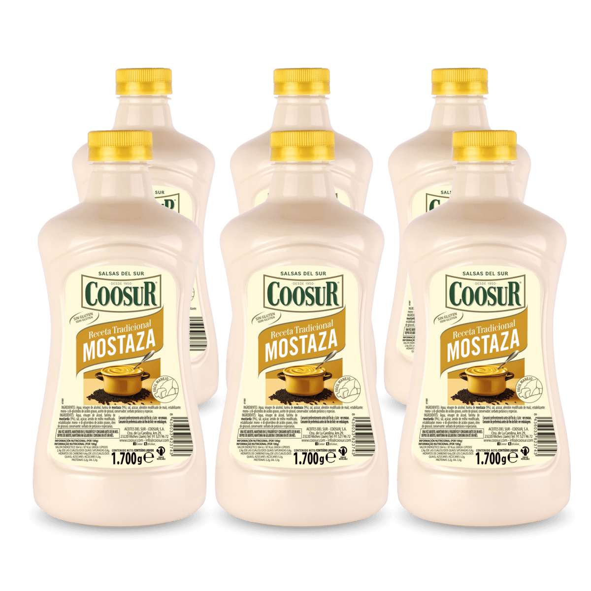 Pack de 6x1700 gr Mostaza Coosur
