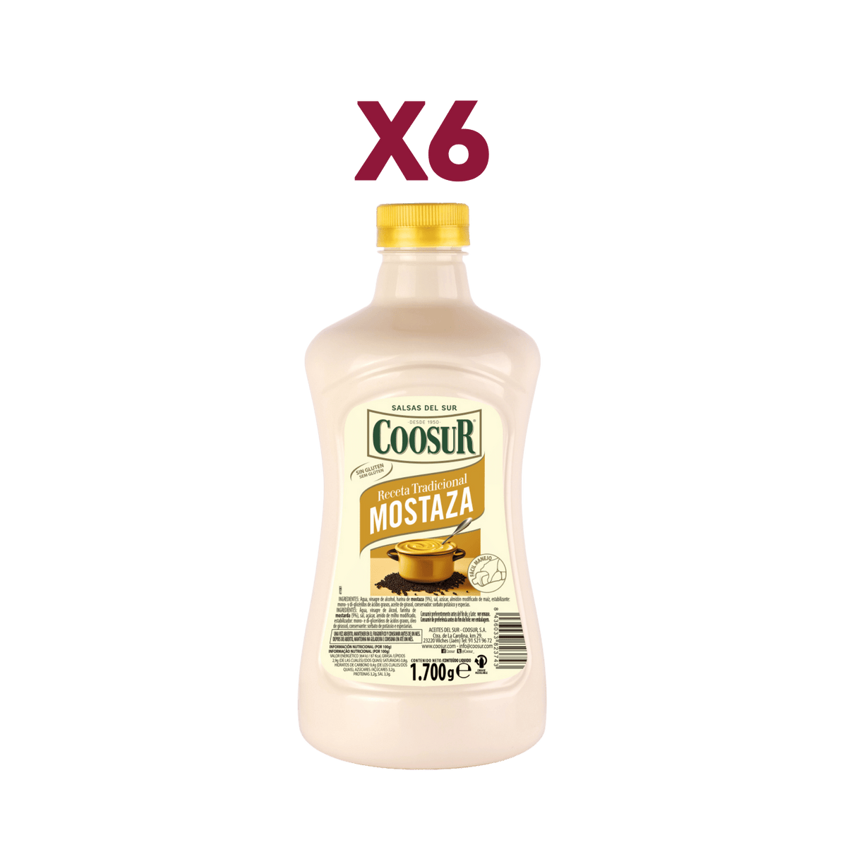 Pack de 6x1700 gr Mostaza Coosur